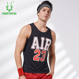 Vansydical Men's Basketball Jerseys Fitness Training Shirts Sleeveless Quick Dry Running Tank Tops