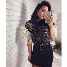 Load image into Gallery viewer, Summer Autumn Fashion Womens Tulle Ruffle Short Sleeve Shirt Ladies Loose Casual Blouse Top blusas mujer de moda 2019