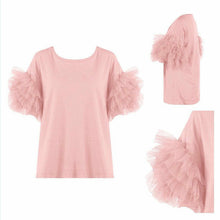 Load image into Gallery viewer, Summer Autumn Fashion Womens Tulle Ruffle Short Sleeve Shirt Ladies Loose Casual Blouse Top blusas mujer de moda 2019