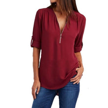 Load image into Gallery viewer, LEH Lace Blouses Women 2019 Hollow Out Sexy Tops Femme Solid Casual Office Shirts Plus Size 5xl Blousas V Neck Streetwear