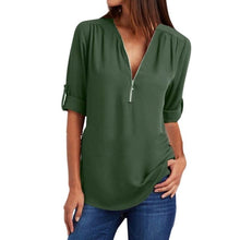 Load image into Gallery viewer, LEH Lace Blouses Women 2019 Hollow Out Sexy Tops Femme Solid Casual Office Shirts Plus Size 5xl Blousas V Neck Streetwear