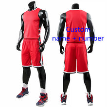 Load image into Gallery viewer, Youth Cheap College Basketball Jerseys 2018Men Boys Breathable Custom Basketball Uniforms Shirts Shorts Set White Black Big Size