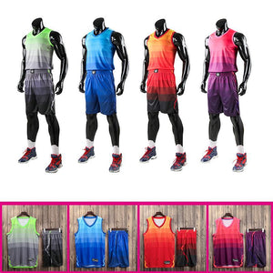 Men's Basketball Jerseys Set Quick Dry Breathable Sports Shirt & Short Pants Plus Size Gym Training Jerseys Suits Sportswears