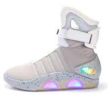 Load image into Gallery viewer, Men basketball shoes Led light shoes men sneakers High quality &quot;Back to Future&quot; led glowing shoes for men COsplay high top shoes