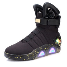 Load image into Gallery viewer, Men basketball shoes Led light shoes men sneakers High quality &quot;Back to Future&quot; led glowing shoes for men COsplay high top shoes