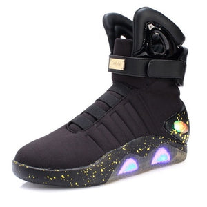 Men basketball shoes Led light shoes men sneakers High quality "Back to Future" led glowing shoes for men COsplay high top shoes