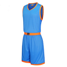 Load image into Gallery viewer, Mens Blank Basketball Jersey Adults Sports Shirt and Shorts Set Team Uniform Training Running Breathable Clothes Plus Size