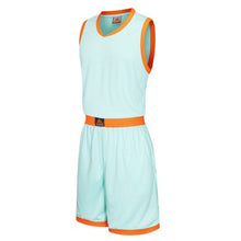 Load image into Gallery viewer, Mens Blank Basketball Jersey Adults Sports Shirt and Shorts Set Team Uniform Training Running Breathable Clothes Plus Size