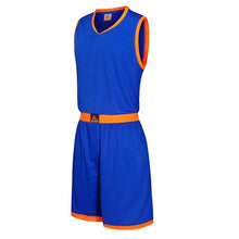 Load image into Gallery viewer, Mens Blank Basketball Jersey Adults Sports Shirt and Shorts Set Team Uniform Training Running Breathable Clothes Plus Size
