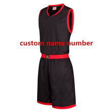 Load image into Gallery viewer, Mens Blank Basketball Jersey Adults Sports Shirt and Shorts Set Team Uniform Training Running Breathable Clothes Plus Size