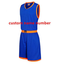 Load image into Gallery viewer, Mens Blank Basketball Jersey Adults Sports Shirt and Shorts Set Team Uniform Training Running Breathable Clothes Plus Size