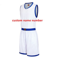 Load image into Gallery viewer, Mens Blank Basketball Jersey Adults Sports Shirt and Shorts Set Team Uniform Training Running Breathable Clothes Plus Size