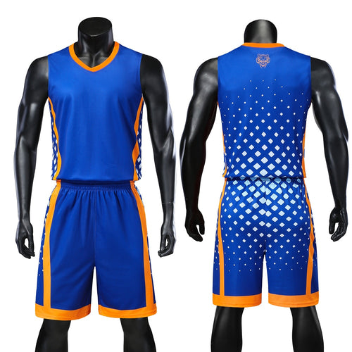 Personality Reversible Men Basketball Jerseys Sets Team Uniforms Sports Kit Shirts Shorts Suits Breathable Customized Print Draw