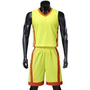 Personality Reversible Men Basketball Jerseys Sets Team Uniforms Sports Kit Shirts Shorts Suits Breathable Customized Print Draw