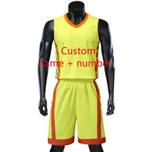 Load image into Gallery viewer, Personality Reversible Men Basketball Jerseys Sets Team Uniforms Sports Kit Shirts Shorts Suits Breathable Customized Print Draw