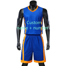 Load image into Gallery viewer, Personality Reversible Men Basketball Jerseys Sets Team Uniforms Sports Kit Shirts Shorts Suits Breathable Customized Print Draw