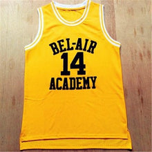 Load image into Gallery viewer, Movie Will Smith NO.14  Bel-Air Academy Basketball Jersey NO.25 Carlton Bank Black Yellow Green Mens T Shirt Vest College Jersey