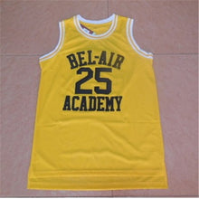 Load image into Gallery viewer, Movie Will Smith NO.14  Bel-Air Academy Basketball Jersey NO.25 Carlton Bank Black Yellow Green Mens T Shirt Vest College Jersey