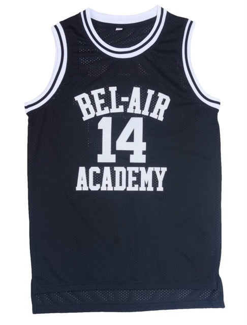 Movie Will Smith NO.14  Bel-Air Academy Basketball Jersey NO.25 Carlton Bank Black Yellow Green Mens T Shirt Vest College Jersey