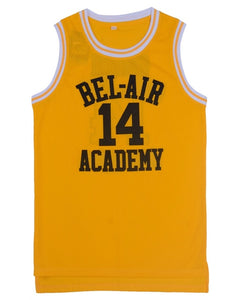 Movie Will Smith NO.14  Bel-Air Academy Basketball Jersey NO.25 Carlton Bank Black Yellow Green Mens T Shirt Vest College Jersey